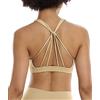 icyzone Reggiseno Sportivo Donna Imbottito Senza Ferretto Disegno della Linea Top Sportivo Donna Fitness Yoga Jogging Gym (S,Khaki)