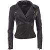 Aviatrix Giacca Corta Motociclista da Donna Vera Pelle Super Morbida Zip Asimmetrica (K014)