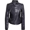 QUEEN HELENA Giacca Biker in Ecopelle Moto Giacchetta Casual Elegante Motociclista Giubbino Corto Donna Y (XL, Nero)
