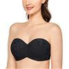 DELIMIRA Donna Reggiseno Senza Spalline Multifunzione con Ferretto Taglie Forti Jacquard Senza Imbottito Talpa Abbronzatura 5C