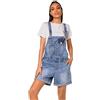 Nina Carter S511 - Salopette corta da donna, in denim, stile vintage, Blu (S511), M
