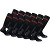 Lonsdale 12 Paia Calze Lunghe Lavoro Altezza Ginocchio - Scarpe Antinfortunistiche - Punta Tallone Rinforzati - Spugna Cotone (Nero, 39-42)