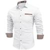COOFANDY Mens Jean Camicia di Jeans Camicia a Maniche Lunghe in Stile Cowboy per Il Tempo Libero Slim Fit Nero S