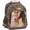 Ragusa-Trade Zaino per bambini con grandi scomparti e rete per bevande, diversi motivi, marrone/rosa, 38 x 28 x 18 cm