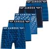 Kandor Boxer Uomo - Pacco da 5, Mutande in Cotone elastizziato da Uomo, Intimo Colorati e Neri, Comodi Boxer Pantaloncini, Boxer Aderenti, Supreme Slip Boxer Underwear Set Lingo (XL,Lingo Pack B)