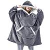 Shamdon Home Collection Felpa con Coperta Indossabile Donna e Uomo, Confortevole Oversize Coperta con Maniche e Cappuccio, Regalo Compleanno Natale