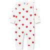 Petit Bateau A00E9, Dormi bene pigiama senza piedi Bimba 0-24, Bianco Marshmallow/Rosso Terkuit, 6 mesi