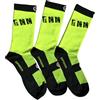 GMM CALZE DA CICLISMO A COMPRESSIONE, PER UOMO E DONNA, DA BICI, MOUNTAIN BIKE, MTB, RUNNING, PADEL, SPORTIVE, RESISTENTI, DA RECUPERO, PROFESSIONAL, GRAFIC GIALLO FLUO PACCO DA 3, MADE IN ITALY