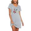 ENJOYNIGHT - Camicia da notte da donna, estiva, in cotone, a maniche corte, con stampa, T-shirt, per dormire, notte, per donne, biancheria intima notturna, abito da notte, L