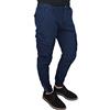 Evoga Pantaloni Uomo Cargo Slim Fit Jeans con tasconi Laterali (54, Blu)