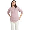 Aran Woollen Mills - Carraig Donn maglione da donna irlandese multi cablato raglan super morbido lana merino, Rosa, L
