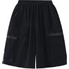 Hewlshawn Pantaloncini Sportivi da Donna Estivi a Vita Alta Pantaloni Cargo da Trekking Larghi Unisex Bermuda Streetwear (Black,L)