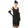 Babeyond - Abito da sera da donna in stile anni '20, con paillettes, stile Art Déco, Nero, M