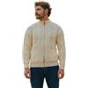 SAOL Cardigan da uomo in 100% lana merino, con cerniera, lavorato a maglia, caldo, invernale, con tasche in antracite/verde militare, Naturale, M
