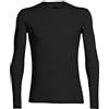 Icebreaker Anatomica Top Sportivo a Manica Lunga Uomo - Intimo Termico in Lana Merino per Escursioni, Sport Invernali, Corsa, Fitness - 150 Tessuto Ultra Leggero - Nero, L