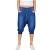 Fraternel Pantaloni Donna Sarouel Harem Blu Taglia: XL