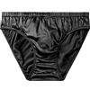 SilRiver Slip da uomo in raso di seta Bikini biancheria intima rigonfiamento Mutandine Nero M