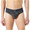 Emporio Armani Brief all Over Bold Logo Slip, Marine/Monument EA, M Uomini