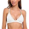 SHEKINI Reggiseno a Triangolo Intimo Tracolla Regolabile Fibbia Posteriore Bralette Donna Senza Ferreto Incrociato sul Retro Reggiseni Basic Bianco,S