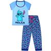 Disney Lilo e Stitch Relax Light Blue Pigiama lungo da donna Blu 42/44 IT