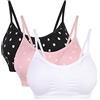 Vertvie Reggiseno da donna stretch senza buegel push up yoga sport reggiseno top set per allenamento fitness imbottitura 2 pezzi, nero+bianco+viola scuro, L