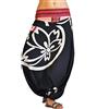 virblatt - Pantaloni Harem Donna | Cotone | Pantaloni Cavallo Basso Donna Pantaloni Larghi Estivi Pantaloni Turca Leggeri Etnici Hippie - Besonders Nero S-M