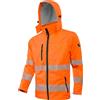 ACE Neon Lite Giacca ad alta visibilità - giacca softshell di segnalazione con catarifrangenti e cappuccio staccabile - EN ISO 20471 - Arancione - XL