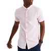 Leif Nelson Camicia in lino da uomo, a maniche corte, in lino, per il tempo libero e il lavoro, misto lino e cotone/vestibilità regolare, Colore: rosa., XXL