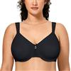 DELIMIRA Donna Reggiseno Minimizer con Ferretto Copertura Totale per Taglie Forti Nero 5B