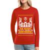 Shirtgeil Motivo Natalizio Go Jesus It's Your Birthday Maglia da Donna a Maniche Lunghe Large Rosso