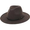 EOZY Cappello Fedora classico da uomo, a tesa larga, cappello piatto a punta, cappello Panama Fedora, in feltro piatto e panno di lana, per feste in spiaggia e per uso quotidiano Caff 7-7 1/4