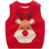 Eastern Corridor-EU Bambino Ragazze Natale Maglia Gilet In Pile Interno Senza Maniche Maglione Lavorato A Maglia Pullover Girocollo Gilet Rosso 12-18 Mesi Red Elk 5-6 Anni