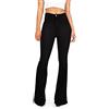 ORANDESIGNE Flare Jeans da Donna a Vita Alta Svasati Classici Push-Up Blu Pantaloni Denim Larghi 01 Nero M