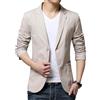 ORANDESIGNE Giacca da Uomo Casual Slim Fit Giacca in Cotone Monopetto Blazer Casual a Due Bottoni Blazer Casual Informale Suit Giacche Monopetto Giacca Blazer A Beige XS