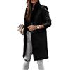 Tomwell Cappotto Donna Cappuccio Giacca Elegante Caldo Lungo Cappotto Outwear Felpa Giacche Cappotto da Donna Elegante Giacca da Lavoro da Ufficio A Nero L