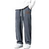 ORANDESIGNE Pantaloni a Gamba Larga in Velluto a Coste Uomo Pantaloni Termici Pantaloni Elastico in Vita Casual con Tasche Straight Pant Cargo Vintage Harajuku Streetwear AA Grigio XL
