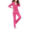 Onsoyours Tuta Donna Ginnastica Velluto Zip Sportwear con Cappuccio Pantaloni Lunghi Casual Tuta Donna Completa Inverno 2 Pezzi per Fitness Casa Jogging MarroneViola M