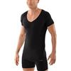 ALBERT KREUZ Maglietta Intima t-Shirt Maniche Corte - Scollo a v Profondo - Slimfit - Cotone Elasticizzato Nero 04/S