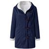 YAOTT Cappotto da donna con cappuccio invernale caldo giacca a vento outdoor parka antivento casual felpa con cappuccio giacca imbottita elegante cardigan bomber Giacca con bottoni Blu-B 5XL