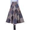 Moviendress Donna Lunga Scozzese Gonna Maxi Pieghe Vita Alta Invernali Lana Vintage Caldo Eleganti Lunghe Gonne (XXL, Color 4)