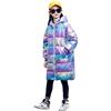 YFPICO Giacca Invernale Bambina Lucido Addensato Piumino con Cappuccio Giacca Invernale Ragazza Parka Lungo Caldo Cappotto