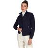 D'Arienzo Bomber in Pelle Scamosciata Blu Donna Giubbotto con tasconi Vera Pelle Faty S/Blu