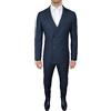 Evoga Abito Uomo Sartoriale Doppiopetto Blu Scuro Elegante Formale Smoking Cerimonia (60, Blu Scuro)