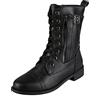 Kobilee Stivali Invernali Donna Pelle Eleganti Chunky Anfibi Comode con Tacco Stringati Cowboy Ankle Chelsea Boots Stivaletti Morbidi Bassi Autunnali Scamosciati Stivali Calzino