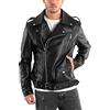 Giosal Giubbotto Uomo Chiodo Ecopelle Nero Tinta Unita Casual Manica Lunga (Nero 1, XL)