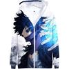 YIMIAO Uomo Ragazzi 3D Stampato di My Hero Academia Cerniera Felpa con Cappucio Moda Anime con Tasche Fashion Maniche Lunghe Hoodie Donna Pullover Sweatshirt Cappotto(3XL)