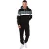 Champion Sweatsuits Color Block Small Script Logo Hooded, Tuta Uomo, Nero/Grigio Peltro, XXL