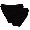 RAGNO Confezione 2 Slip Donna pochet Bordato Liscio Bipack Articolo 07455N, 020B Nero, S