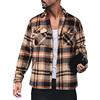 Minetom Camicia Flanella Uomo Quadri Camicie in Flanella Regular Fit Manica Lunga Bottoni Shirt Vintage Risvolto Camicia A Marrone XL