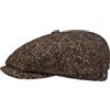 Stetson Coppola Hatteras Wool Colour Neps Uomo - Cappellino da Berretto Piatto con Visiera, Fodera Autunno/Inverno - 56 cm Marrone-Blu